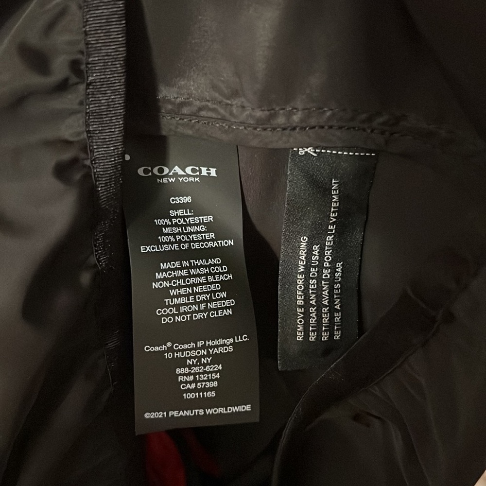 Coach x peanuts men’s embroidered patch logo monogram packable windbreaker NEW - Picture 5 of 11
